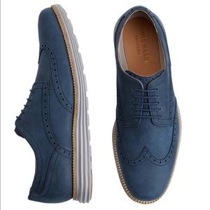 Men Cole Haan Original Grand Navy Wingtip Oxfords